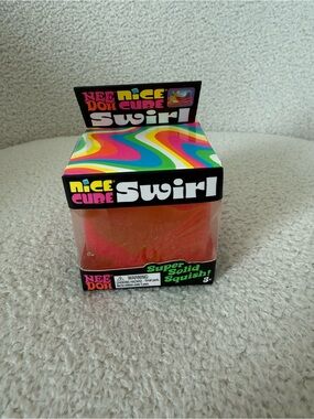 NeeDoh Nice Cube Swirl Super Solid Squish! - Orange and Pink